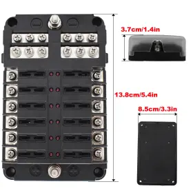 1I706145EFUS XUKEY Blade Fuse Box Block Holder Led Car Boat #3
