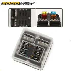 YLW539054 BOX Car Boat Auto Blade Fuse Holder Block Panel