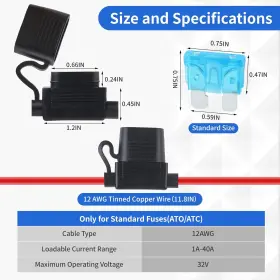 YN003 YNZDRWA Pack Inline Fuse Holder Awg Waterproof #3
