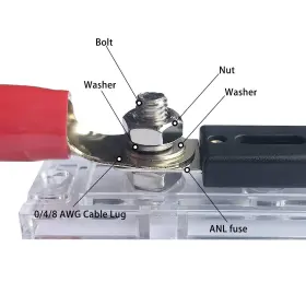 793481765963 ZBSJAKU Inline Anl Fuse Holder Gauge Awg Block #3