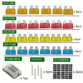 793481766038 ZBSJAKU Blade Fuse Box Circuits Negative Bus Led #2