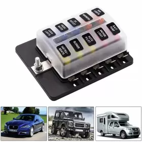 ZDL-KABUSIKIKAISYA1989USA LED Blade Fuse Box Block Holder Atc