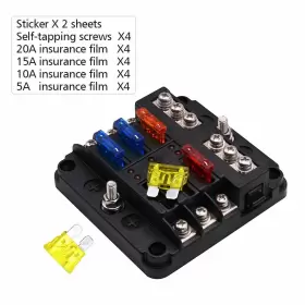 FF-BXH-6 ZXMOTO Auto Blade Fuse Holder Box Block Led Pack #2