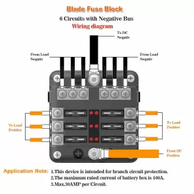 FF-BXH-6 ZXMOTO Auto Blade Fuse Holder Box Block Led Pack #3
