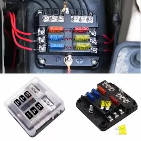 FF-BXH-6 ZXMOTO Auto Blade Fuse Holder Box Block Led Pack