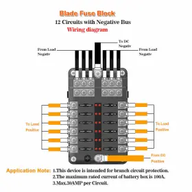 TF-BXH-12 ZXMT Blade Car Fuse Box Block Holder Led Indicator #2