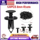 120PCS 8mm Rivets Universal Bumper Clips Retainer Auto Plastic Rivets Fastener