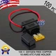 100 Pack 18 Gauge ATC In-Line Blade Fuse Holder 100% OFC Copper Wire + 1A - 40A
