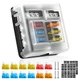 6 Way Fuse Block 12V Waterproof Panel with LED Indicator for Boat, RV, Car