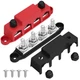 12V 250A Power Distribution Block Bus Bar 4x3/8 Studs for Car Boat Solar Wire