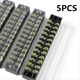 5pcs Dual Row 12 Positions 600V 15A Screw Terminal Electric Barrier Strip Block