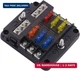 WUPP 12 Volt Fuse Block, Waterproof Boat Fuse Panel with LED Warning Indicator D