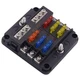 WUPP 12 Volt Fuse Block, Waterproof Boat Fuse Panel with LED Warning Indicator D