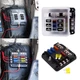 6-Way Car Marine Waterproof Fuse Box Block Holder w/LED Indicator For 12V/24V