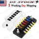 6-Way Fuse Box with Circuit Labels, ATC/ATO Fuse Block Panel for Car Marine RV