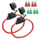 FEBRYTOLD 10 Gauge Inline Fuse Holder - Waterproof Pigtail Fuse Relay with 2 ...