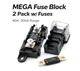2 Pack MEGA AMG Fuse Block Holders w Fuses 40A-300A 8GA Auto MRO Truck Marine