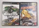 Flatout 2 & Monster Jam PlayStation 2 PS2 2 Game Racing Bundle Lot CIB Trucks
