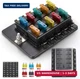 BUNKER INDUST 10-Way Fuse Box Blade Fuse Block Holder with LED Indicator for Blo
