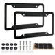 2 Pack Black Metal License Plate Frame, Matte Black License Plate Frame with ...