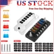 6 Way Fuse Box Block with Cover 12V-24V Blade Fuse Panel for Car Truck Marine RV