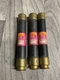 Fusetron FRS-R-15 Fuses 15 Amp  *Lot of 3* 600V, Class RK5,  #4004J2