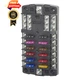 Blue Sea Systems ST Blade Fuse Block 12 Circuit with One Size, Without cover 