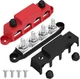 12V 250A Power Distribution Block Bus Bar 4x3/8" Studs for Car, Boat, Solar Wire