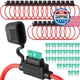 Shimeyao 48 Pcs Inline Fuse Holder Waterproof Automotive Replacement with ATC Bl