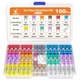 JOREST 160Pcs Mini Fuses Kit,Car Assortment Kit,Automotive colorful