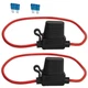 Gaoekoius 2 PCS 14 AWG Inline Fuse Holder with 15A Maxi Fuse&ndash; black, red 