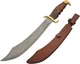 Damascus Sea Marauder Sword Fixed 13" Damascus Steel Blade Grooved Wood Handle