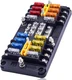 16 Way Fuse Block Blade Fuse Box 12 Circuit Fuse Holder Fuse Block with Negat...