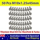 50 Pcs M10x1.25x45mm Titanium Stud Kit for Manifold & Turbo
