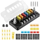 6 Way Auto Car Marine Blade Fuse Box Block Holder Label Sticker Waterproof Cover