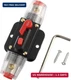 BOJACK 50A Audio Inline Circuit Breaker Reset Fuse Holder 12-24V DC Manual Reset
