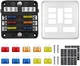 6-Way Blade Fuse Box LED Waterproof Block Holder Indicator 12V 32V Auto Marine