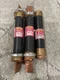 (3) BUSSMANN FUSETRON (2) FRS35- 35AMP, 600V FUSE + (1) FRS-R-35