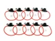 10pc 12 GA. ATM/ATC MINI BLADE IN-LINE FUSE HOLDER CAR BOAT COPPER + 25 amp Fuse