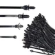 120Pcs Universal Push Mount Cable Zip Tie 4 Most Sizes, Nylon Self Locking Ca...
