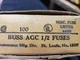 AGC-1/2- - BUSSMANN 1/2A AMP 250VAC AGC FUSES - 100 PACK 