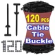 120 PCS Nylon Universal Cable Tie Buckle - 2026 Upgraded Heavy 120 PCS, Black 