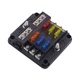 WUPP 12 Volt Fuse Block, Waterproof Boat Fuse Panel with LED Warning Indicato...