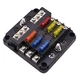 12 Volt Fuse Block, Waterproof 6 Way Fuse Box with 6 Ground Negative Busbar f...