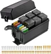 Nilight Fuse and Relay Block Waterproof Relay Fuse Box 12V 6 Slots Relay Block