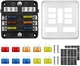 Blade Fuse Box 6-Way LED Waterproof Block Holder Indicator 12V 32V Auto Marine