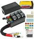 FASTSTORM Fuse Relay Box, Relay Block Box Built-in Diodes 6 Way 12 AWG Pre-Wired