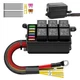 MICTUNING 12V Fuse Relay Box - 6 Relays 6 Slots ATC/ATO Blade Fuse Holder Marine