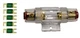 IMC Audio 125 Amp Mini ANL and 5 Fuses Fuse holder 4 6 8 Gauge Car Audio Gold