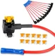 Nilight - 50038R 10 Pack 12V Car Add-A-Circuit Fuse TAP Adapter with 5 Amp Low P